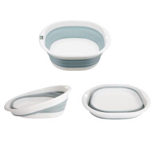 ZatRuiZE Collapsible Washing Up Bowl,Portable Foldable Wash Basin for Kitchen,Camp,Travel,Square Camping Sink (Gray, 10L)