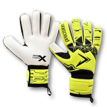 Precision Training Fusion X Flat Cut Essential Football Adult's Goalkeeper Gloves, Fluo Yellow, 9