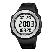 Waterproof Pedometer Watch for Senior Non Bluetooth No App Required Sport Watch with Step Counter Calories and LCD Large Numbers (black)