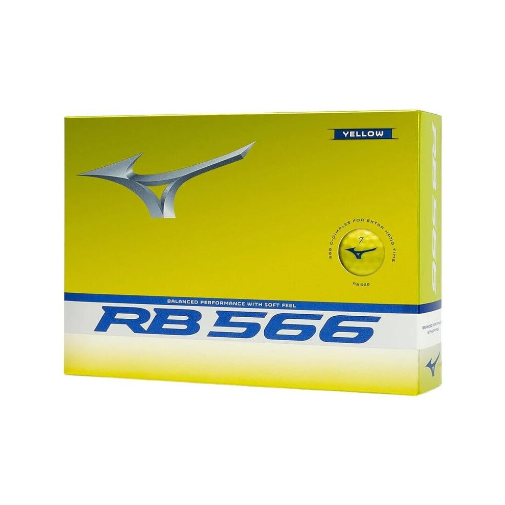 Mizuno Rb 566 Golf Balls 12 Pack | Soft Distance Golf Balls For Men & Women | Long Flight, Low Spin, High Launch | Durable Cover With 566 Dimple Desi