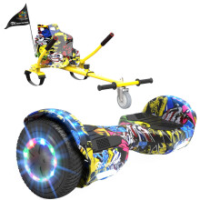 EVERCROSS Hover Board Kids, Hoverboards with Seat Attachment Hoverkart, 6.5" Self Balancing Scooters, Hoverboards Bluetooth with LED Lights, Ideal Ho