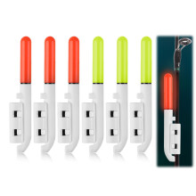 6Pcs Rod Tip Lights for Night Fishing Portable LED Sea Fishing Bite Alarm Bell Glow Sticks with Buckle 3 Green 3 Red Luminous Waterproof Not Easy t