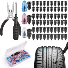 Samulee Omsscun 62Pcs Tyre Repair Kit Rubber Nails with Screwdriver, Car Puncture Repair Kit,Car Tyre Puncture Repair Kit, Tyre Puncture Repair Kit f