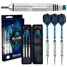 Harrows Blaze Inox Darts Steel Tip Darts set with carry case 21g 22g 23g 24g Includes Supergrip Shafts 100 Micron Marathon Flights 21 grams