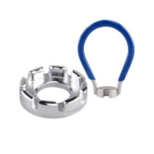 Bike Wheel Spoke Repair Kit with Spoke Wrench and Rim Correction Tool, Bicycle Spoke Wrench Tool, 6 in 1 Bike Spanner Spoke Tool 10-15 Gauge for Bike