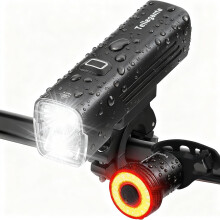 Tellegante All Aluminum Bike Lights Front and Back, Super Bright 2 Powerful LED Bicycle Lights, 6000mAh USB C Rechargeable Bike Headlight, Smart Brak
