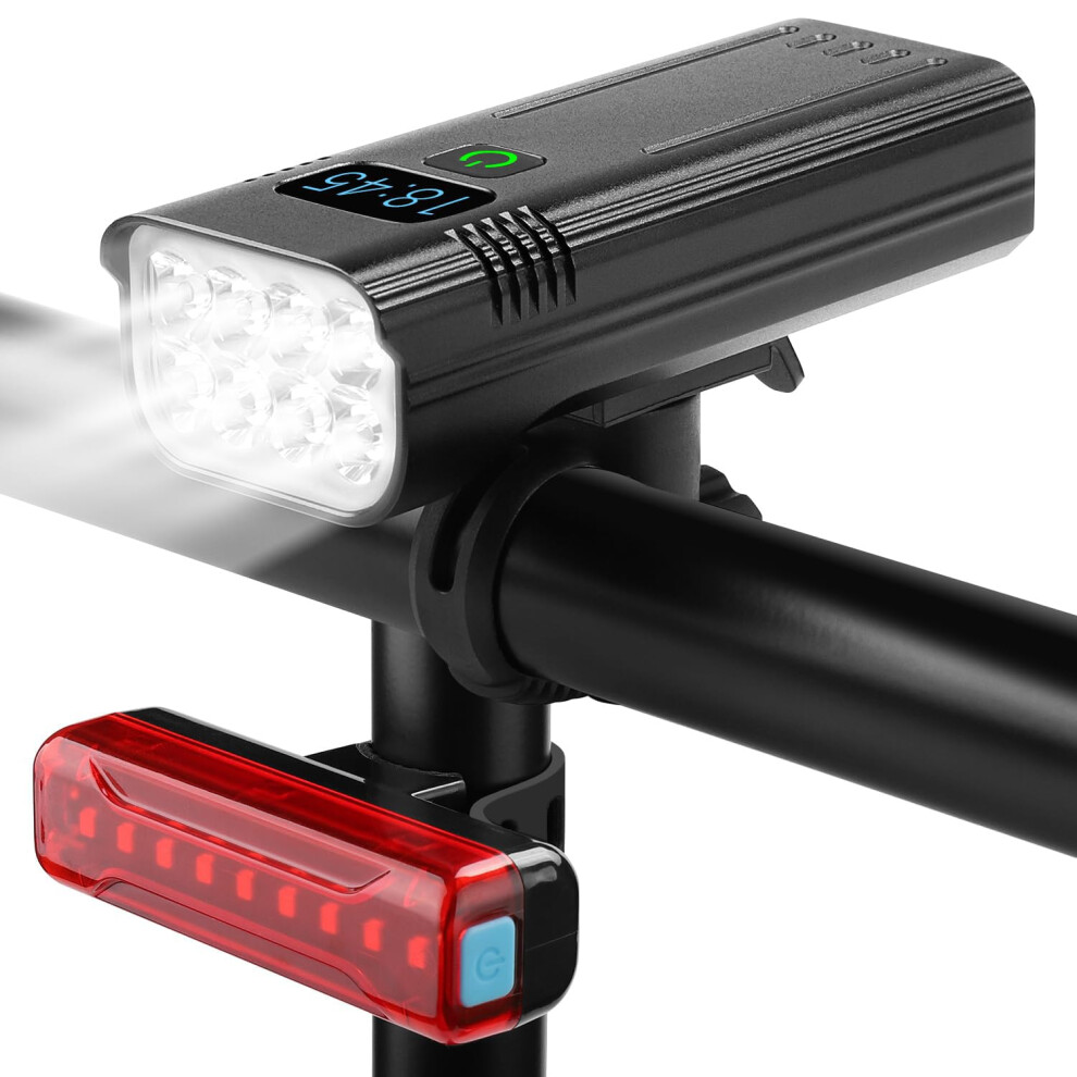Photos - Climbing Gear Bike Lights Front and Back 8000 Lumens Super Bright 8 LED Bike Light 6400mAh USB Rechargeable Bicycle Lights Power Display 5