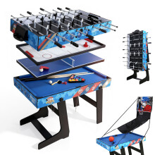 5-in-1 Multi Game Combination Table Set for Kids Table Tennis Table, Pool Table, table football, Slide Hockey, Basketball Shooting for Family Parent-
