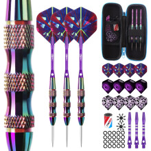 CyeeLife Steel Tip Darts Set,3 Pack Professional Dart with 6 Premium Aluminum Shafts,3 Style PET Flights,Dart Sharpener, Rubber Rings, Flight Protect