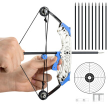 Archery Bow Set Right Hand Compound Hunting Bow Metal Material Catapult RH/LH for Hunting Shooting Practice Archery Entertainment Fun Hexagonal Black