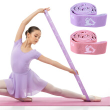 2Pcs Adjustable Kids Dance Stretch Bands for Children Gymnastics, Stretching Strap Kids Stretching Bands, 8 Loops Adjustable Exercise Training Resist