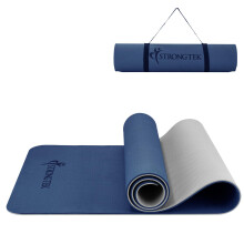 Strongtek Extra Thick 8mm TPE Yoga Mat for Women and Men - Double-Sided Non-Slip Gymnastics and Fitness Mat With Carrying Strap for Pilates and Floor