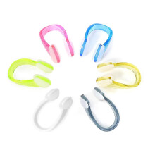 OMBRISA Nose Clip Swimming, Swimming Nose Clip Kids Adult 6Pcs, Silicone Plastic Waterproof Clear Colorful Nose Clip with Storage Box, Training Water