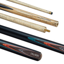 POWERGLIDE One 2Piece Snooker Cue Stick Calibre Ash Wood Shaft and Butt with Decal Design Brass Joint Full Size 57 10 mm Tip