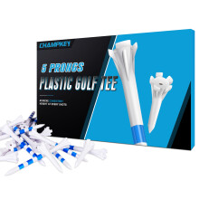 CHAMPKEY Original Plastic Golf Tees 100 Pack 85 Driver Tees with 15 IronHybrid Tees Mixed Pack Low Friction and Resistance Golf Plastic Tees 234