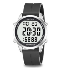 Hearkent Pedometer Watch for Walking for Senior Non Bluetooth No App Required with Steps Calories Counter and LCD Large Numbers(Black)