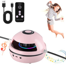 Music Jump Rope Machine, Wireless Skipping Rope with Counter for Adults Kids, Smart Skipping Rope with Remote Control & 10 Speed Level/LED Screen/Col