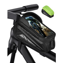 Vitalismo Waterproof Bike Frame Bag, Large Capacity Phone Holder Bag, Hard Casing Mountain Bike Accessories with Sensitive Touchscreen for Smartphone
