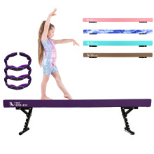 TINY TUMBLERS Gymnastics Beam For Kids - Advanced Adjustable Gymnastics Equipment For Children at Home - High and Low Beam - Faux Suede, Five Height