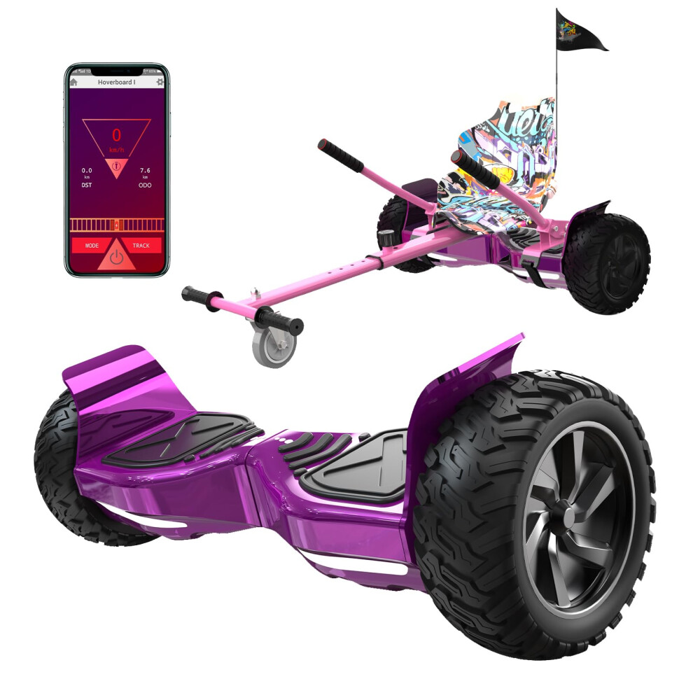 Rcb Hoverboards Suv With Seat Hoverboards Off-Road, App-Enabled Bluetooth Hoverboards, 8.5 Inch Hummer + Hoverkart Go Kart For Self Balancing Hoverbo