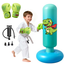 Oziral Inflatable Punching Bag for Kids, 48 Inch (120CM) Stable Kids Boxing Bag with Punch Bag Dinosaur Toy and Boxing Gloves, for Boys and Girls Age