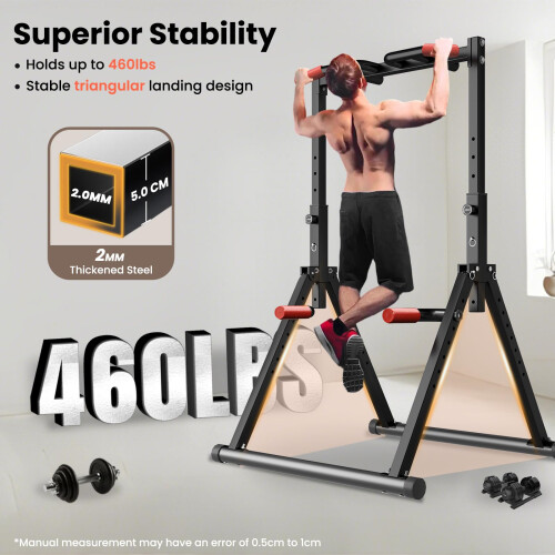 WATBKHE Power Tower Pull Up Dip Station Foldable Pull Up Bar Station Adjust 2