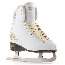 SFR Glitra Ice Skate White | Cozy Faux Fur Lining W Pre-Sharpened Blade Ready For Ice Rinks | Comfortable Supportive and Eye Catching | For Beginners