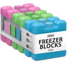 ZENO Freezer Blocks 6 Pack | Reusable Ice Pack | Ice Blocks for Cool Bags, Lunch Box, Travel, Picnic | Maintains Cold Temperature for Hours | Freezer