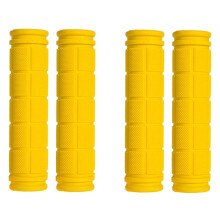 PLATT Bicycle Handle Bar Grips Colorful Rubber Mushroom Grips for BMX/MTB Bikes (Yellow,2 Pairs)