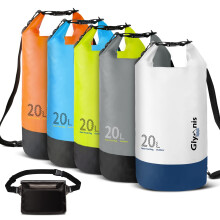 Glymnis Dry Bag 5L 10L 20L Waterproof Bag with Waterproof Pouch Bag + Phone Case and Adjustable Shoulder Strap for Kayaking Boating Fishing Rafting S