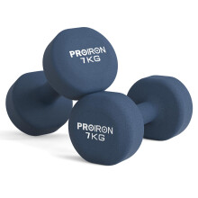 PROIRON Neoprene Dumbbell Weights Pair for Women 1kg 1.5kg 2kg 3kg 4kg 5kg 6kg 7kg 8kg 10kg, Arm Hand Exercise Weights (Dark Grey-2 x 7KG)