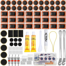 Nadinsta 85pcs Puncture Repair Kit, Puncture Repair Kit Bike Tyre, Bike Puncture Repair Kit, Bike Repair kit Self-adhesive Portable Strorage Box for
