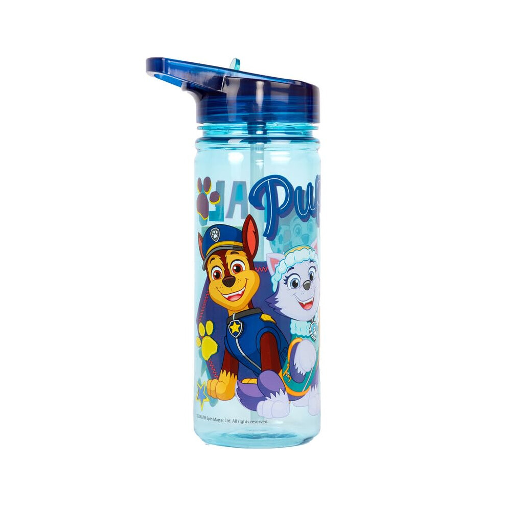 Paw Patrol Chase Plastic Bottle With Straw Bpa Free 580 Ml School Water Bottle For Girls 100% Leakproof Durable Drink Bottle For Kids