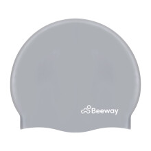 BEEWAY Swimming Cap - 100% Silicone Swim Hat Unisex Men Women Kids 6-14 - Durable, Waterproof, Anti-tear for Hair Protection