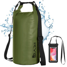 KYG Waterproof Dry Bags, 20L Green, with Waterproof Phone case