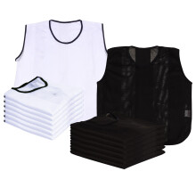 A2Z 12 Pack Sports Training Mesh Bibs Lightweight Comfortable - Bibs 760 6Black/6White 4-8