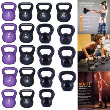Kettlebell Weight Set - Vinyl & Cast Iron Kettlebells - 4kg to 20kg - Gym Fitness Workout Equipment for Strength Training (Vinyl Black, 20 KG)