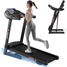 Laufhome Treadmill Foldable for Home, 3 Levels Manual Incline Running Machine Treadmill with Bluetooth APP, 12KMPH, 3.25HP, Multi-functional Display