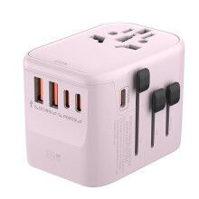 GaN65W International Travel Adapter with 2USB 3 Type C GaN Fast Charging Adapter with EU AU US UK Plug for Travel