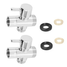 2X SOLID Umsteller 3-Wege-Umschaltventil Alle 1/2 zoll IPS Duschsystem Ersatzteil,Kupfer Verchromen