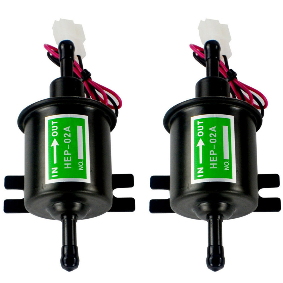 2X Universal 12V Heavy Duty Electric Fuel Pump Metal Solid Petrol Inline Fuel Pump Gasoline Transfer Pump 12 Volts 6032166727112