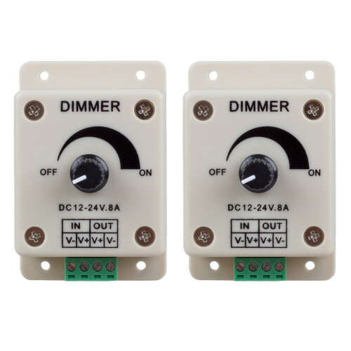 2X Einfarbiger SMD Strip LED Dimmer Helligkeit Regler 24V