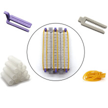 Size 48Pcs/Set Salon Nylon Hook & Loop Hair Rollers Set Hair Root Perm Rods Bars Curlers with Clips & Rubber Bands