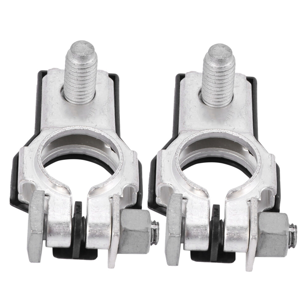 2X Positive Battery Terminal Assembly Set For 90982-05035 Silver/Black 6032839948011