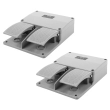 2X Interruttore A Pedale YDT1-16 Guscio in Alluminio Grigio Doppio Interruttore A Pedale Accessori per Macchine Utensili Interruttore