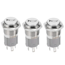 3X 12V Pulsante 16mm Car LED Light Momentary Pulsante Corno Pulsante Interruttore Blu