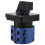 2X AC660V 25A 2-Pole 3-Position Momentary Plastic Rotary Changeover  +Black 2