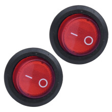 3X Rocker Bipolar OFF Red 3 Pins 220V