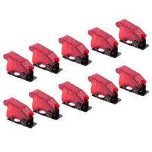 Plastic 12mm Toggle Safety Cover Protector Cap Guard 10Pcs Red