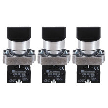 3pezzi 22mm Latching 2 Selettore Rotativo A 3 Posizioni No Selettore Zb2-Be101C Nero